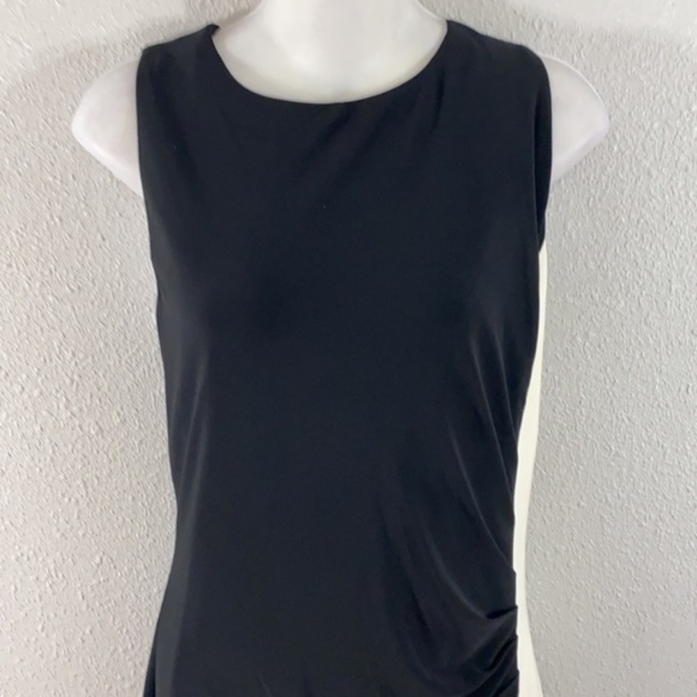 Ralph Lauren black off white/ivory color block jersey dress - Picture 3 of 11